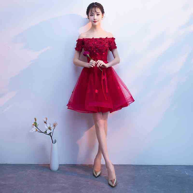 敬酒服新娘结婚2019新款红色宴会年会派对洋装小礼服名媛显瘦短款|msdalam kategori Butik wanita / wanita, perkahwinan/Cheongsam/pakaian, perkahwinan - dari Buy2taobao.com untuk memberikan perkhidmatan ejen Taobao profesional membeli