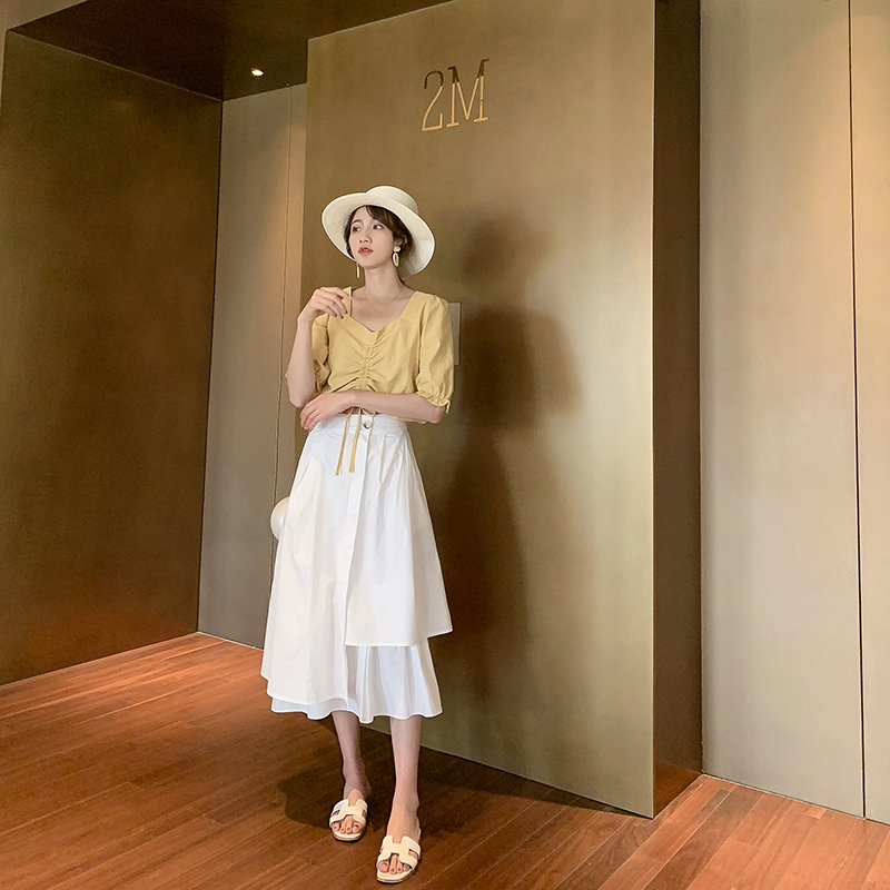 半身裙女2019夏季新款很仙的白色裙子设计感小众韩版中长款a字裙在类目 女装/女士精品, 半身裙中 - 来自Buy2taobao.com提供专业的淘宝代购服务