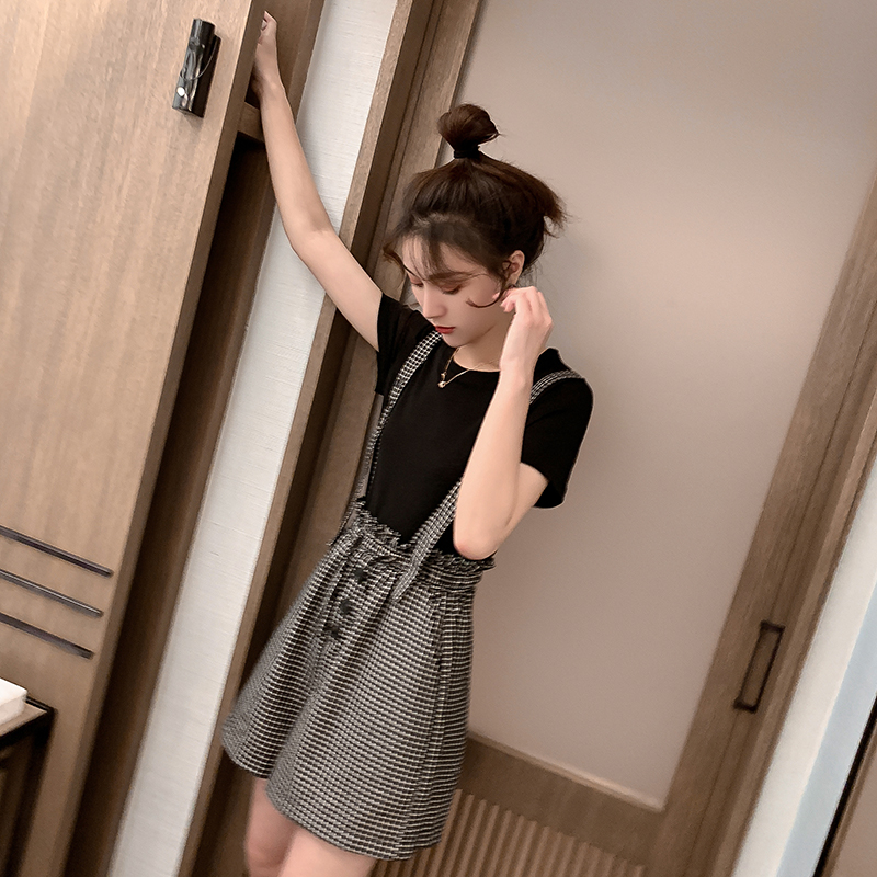小谷粒女装夏ins洋气潮格纹少女短背带裤宽松复古吊带裤宽松时尚|ruв категории Женская одежда, костюм/студенты школьную форму/обмундирования, модный костюм - от Buy2taobao.com для оказания профессиональной услуги покупки агента Taobao