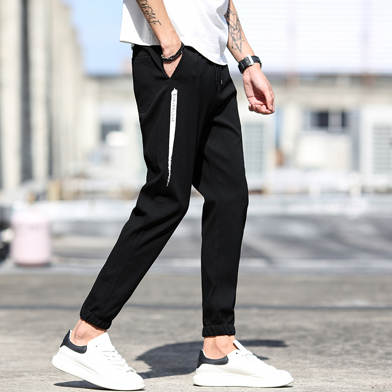 2019 new pattern Spring sweatpants man Feet Casual pants Autumn Thin section Sports pants Self cultivation trousers Haren pantsin the Men's clothing, Casual pants category - from Buy2taobao.com to provide professional Taobao agent buy service