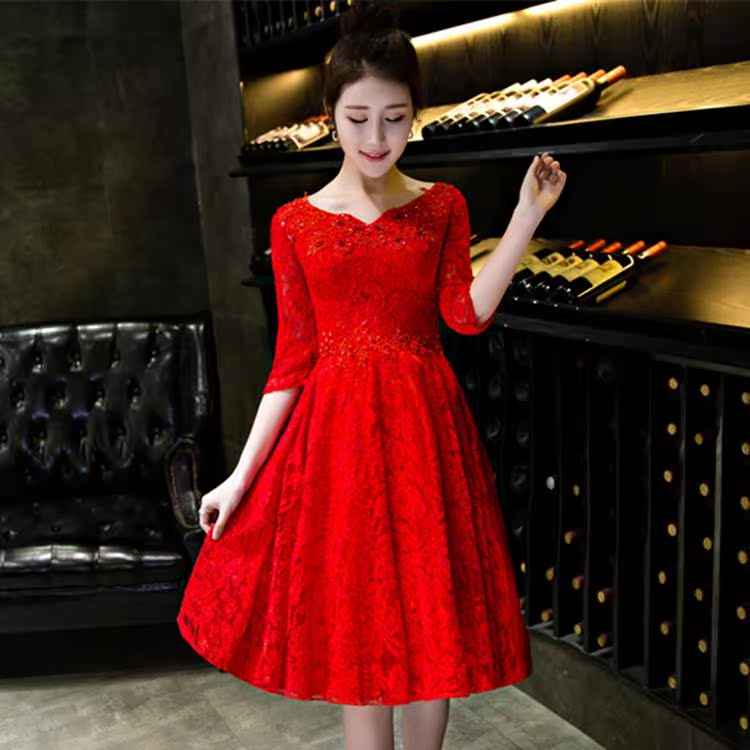2019新款 敬酒服 新娘结婚礼服裙/加大码加肥mm胖显瘦款红色晚宴|ruв категории Женская одежда, Cвадебные платья, платье/вечернее платье - от Buy2taobao.com для оказания профессиональной услуги покупки агента Taobao