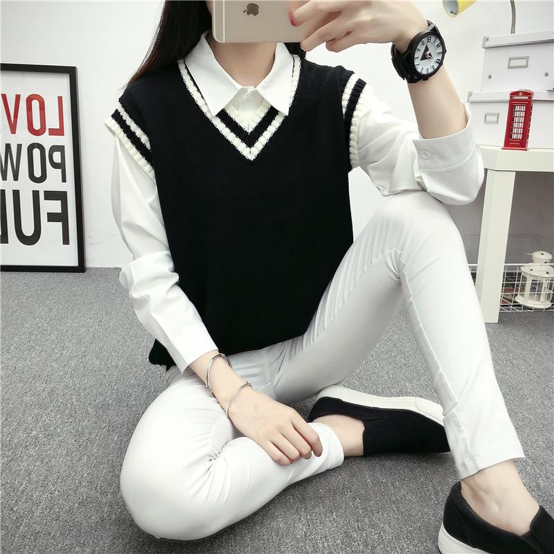 Autumn sweater shirt Two piece set Korean Edition student shirt knitting vest Vest Easy College windin the Women's clothing/Boutique , Sweaters category - from Buy2taobao.com to provide professional Taobao agent buy service