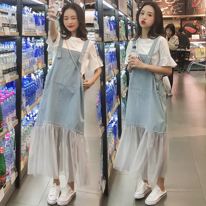 maternity dress Summer wear new pattern Korean Edition have more cash than can be accounted for cowboy Dress XL Easy pregnant woman Suspender skirt Two piece setin the Maternity/Maternal supplies/Nutrition , Maternity , Dress category - from Buy2taobao.com to provide professional Taobao agent buy service