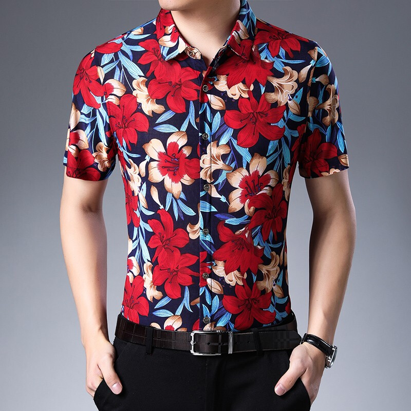 2019 summer men's wear new pattern printing Short sleeved Real silk shirtin the Play mode/Anime/Periphery/cos/Board games , Cosplay Apparel/Props/Service , Cosplay Men category - from Buy2taobao.com to provide professional Taobao agent buy service