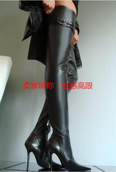 女王13CM厘米超细性感高跟鞋78公分大腿靴黑色尖头过膝高筒靴长靴|msdalam kategori Kasut wanita, but - dari Buy2taobao.com untuk memberikan perkhidmatan ejen Taobao profesional membeli