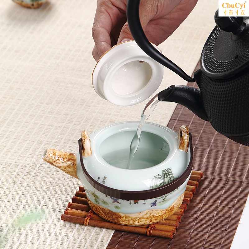 复古茶具套装家用陶瓷石釉纹茶杯茶壶过滤整套手绘功夫茶道|msdalam kategori pinggan mangkuk, set teh, Kung Fu teh - dari Buy2taobao.com untuk memberikan perkhidmatan ejen Taobao profesional membeli