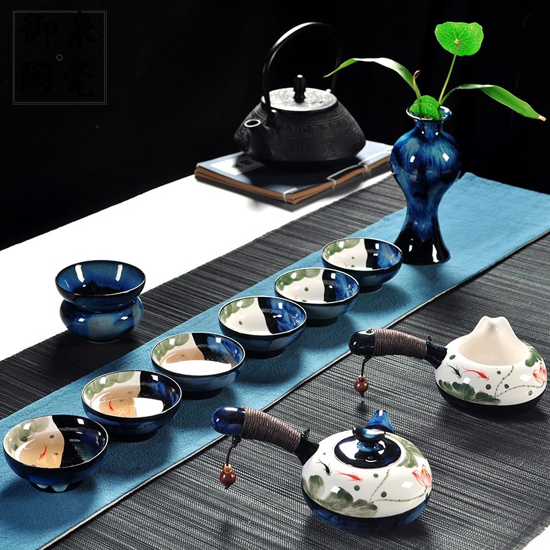 Tea Set household Ceramic kung fu tea 6 people a complete set Simplicity Hand drawn Cover bowl teapot Cup Setin the Tableware , Tea set , Kung Fu Tea category - from Buy2taobao.com to provide professional Taobao agent buy service