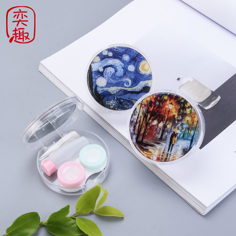 隐形近视眼镜盒油画个性简约可爱影形复古便携双联美瞳伴侣盒在类目 ZIPPO/瑞士军刀/眼镜, 眼镜配件、护理剂, 隐形眼镜伴侣盒中 - 来自Buy2taobao.com提供专业的淘宝代购服务