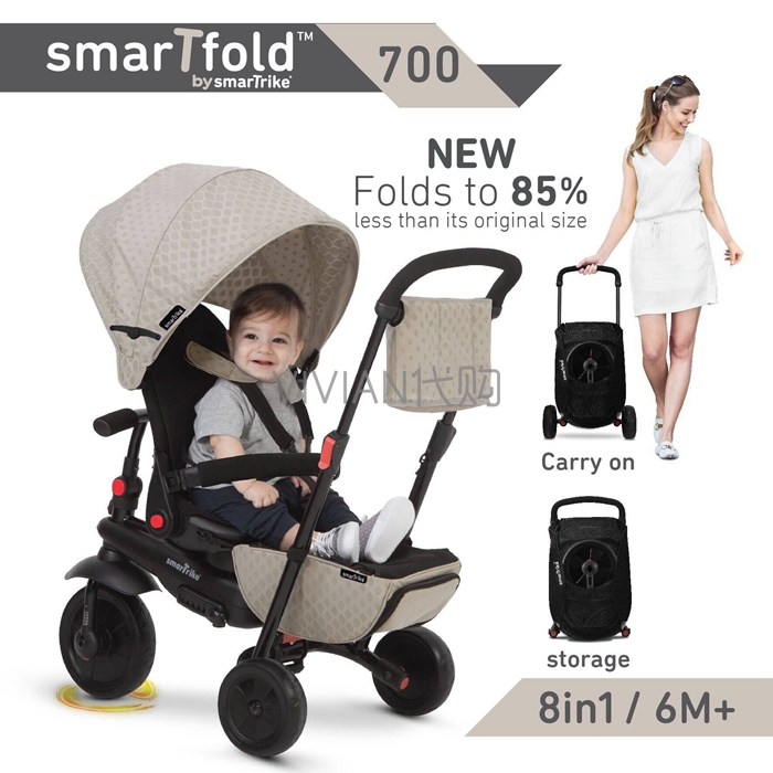 德国代购 SmarTrike 可折叠三轮车smarTfold 700 三轮推车|msdalam kategori lampin/Xihu/makan/push pelarik, kereta bayi/Walker, tiga kereta - dari Buy2taobao.com untuk memberikan perkhidmatan ejen Taobao profesional membeli