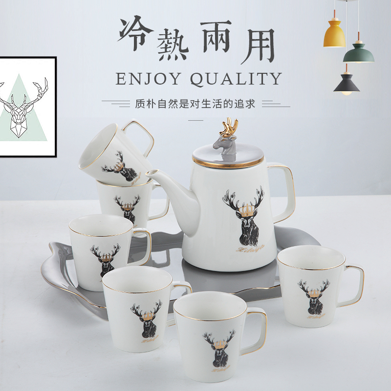 水具套装北欧式陶瓷茶具简约家用套装客厅杯子耐热茶壶茶杯冷水壶在类目 餐饮具, 杯子/水杯/水壶, 水具套装中 - 来自Buy2taobao.com提供专业的淘宝代购服务