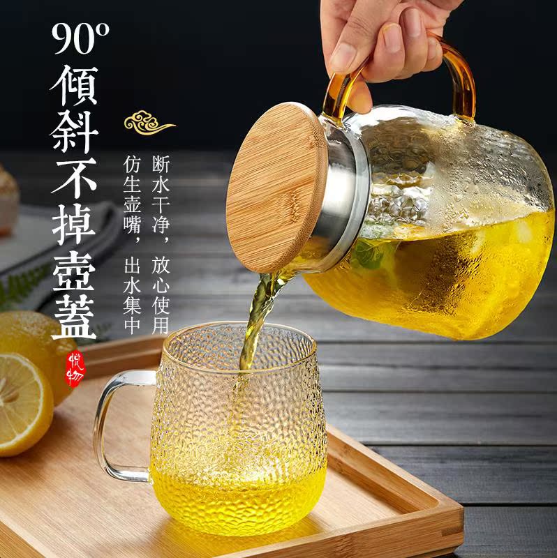 垂纹玻璃茶壶玻璃茶壶套装大容量家用玻璃水烧水壶小迷 小型玻璃|msdalam kategori pinggan mangkuk, set teh, teko - dari Buy2taobao.com untuk memberikan perkhidmatan ejen Taobao profesional membeli