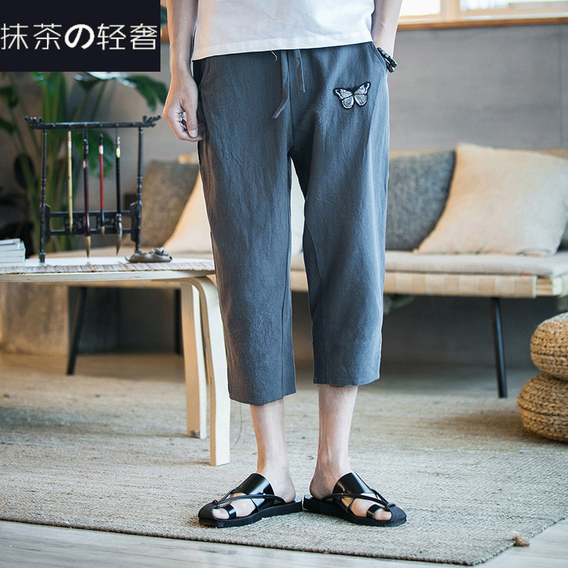 summer Flax male Chinese style Embroidery leisure time Easy Thin section Harenin the Men's clothing, Casual pants category - from Buy2taobao.com to provide professional Taobao agent buy service