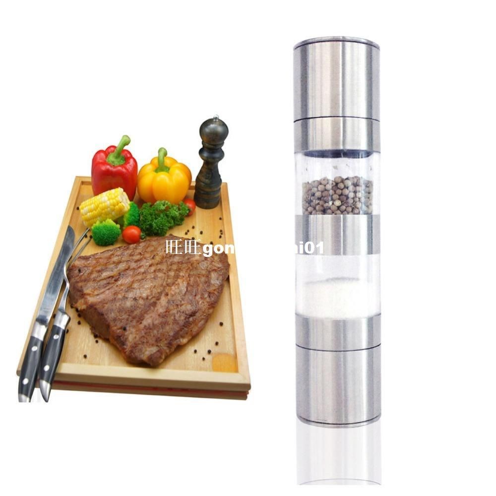 2 in 1 Manual Stainless Steel Kitchen Salt and Pepper Mills|ruв категории кухня/посуда, барбекю/выпечка утварь, выпечка diy приборов, кубок - от Buy2taobao.com для оказания профессиональной услуги покупки агента Taobao