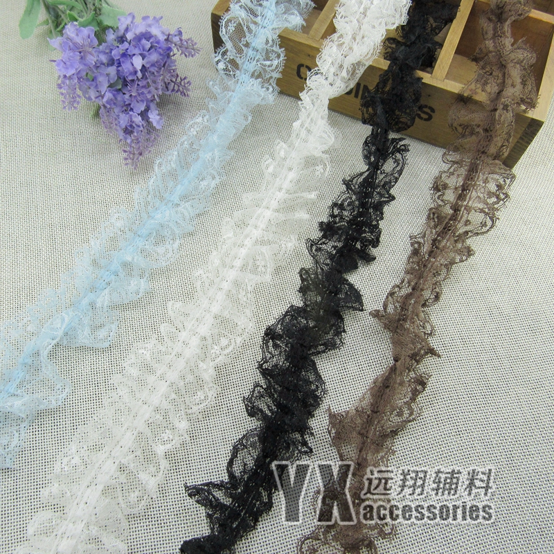 DIY布艺辅料 蕾丝花边 打皱褶双边花边 宽约6cm 咖啡 藏蓝 白 黑在类目 居家布艺, 窗帘门帘及配件, 辅料配件, 花边/蕾丝中 - 来自Buy2taobao.com提供专业的淘宝代购服务
