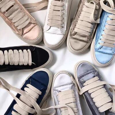 ins小众鞋女西班牙2020年帆布鞋百搭厚底真丝绸缎小白鞋内增高