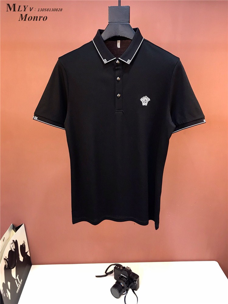monro Home 2019 summer fashion Trend Embroidery Medusa pattern business affairs leisure time man Short sleeved POLO Sweater Bin the Men's clothing, Polo Shirts category - from Buy2taobao.com to provide professional Taobao agent buy service