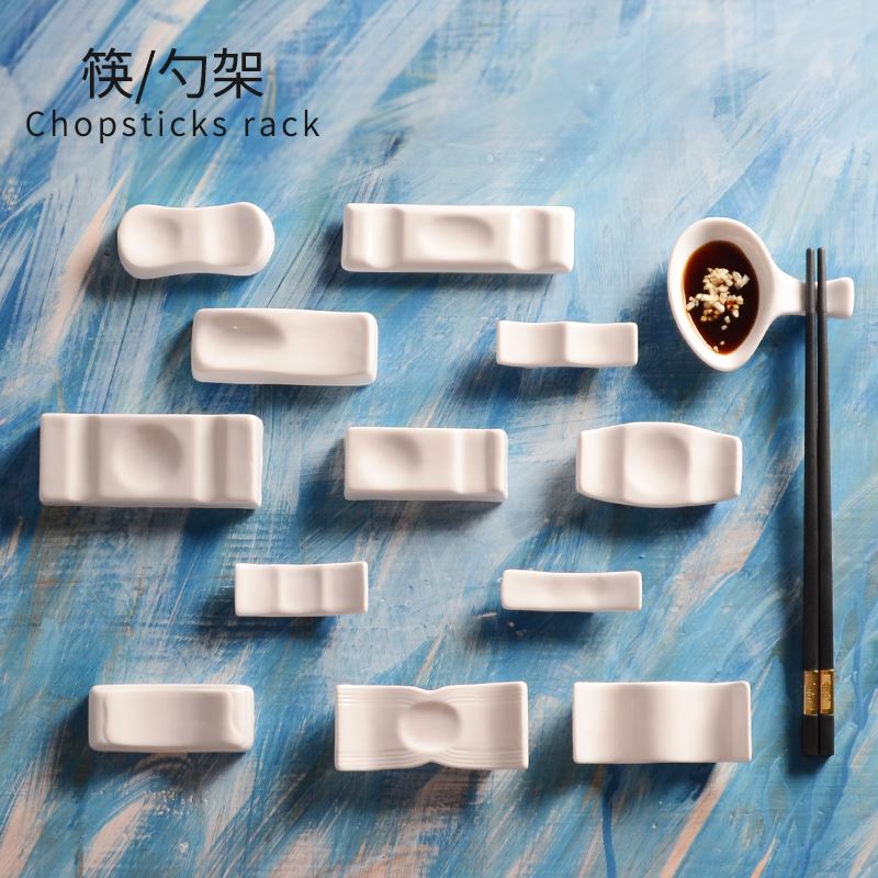 筷子架托 创意台餐具纯白陶瓷筷架两用多用筷子架筷枕筷托汤匙托|msdalam kategori pinggan mangkuk, pinggan mangkuk, sangkar pinggan mangkuk/rak - dari Buy2taobao.com untuk memberikan perkhidmatan ejen Taobao profesional membeli