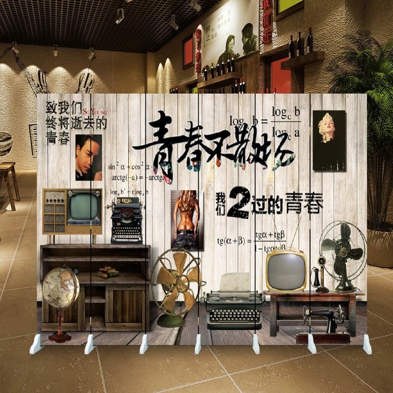 复古怀旧屏风酒吧餐厅包间隔断酒店玄关折屏布艺可移动折叠背景墙|msdalam kategori perabot kediaman, skrin/tetingkap bunga, skrin lipatan - dari Buy2taobao.com untuk memberikan perkhidmatan ejen Taobao profesional membeli