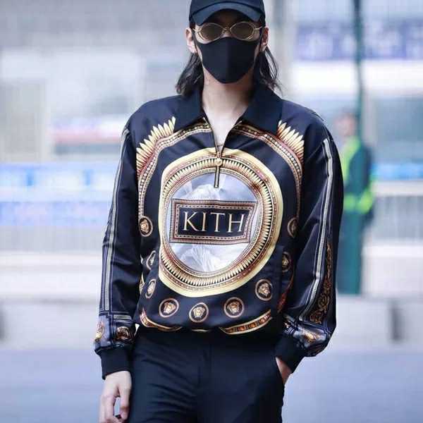 潮牌19SS春秋季新款OSKIT联名魔镜丝绸方领卫衣男女款OS宽松上衣在类目 男装, 卫衣中 - 来自Buy2taobao.com提供专业的淘宝代购服务