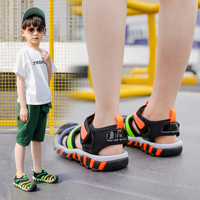 儿童凉鞋男童2019新款韩版夏季中大童宝宝软底包头小童男孩沙滩鞋