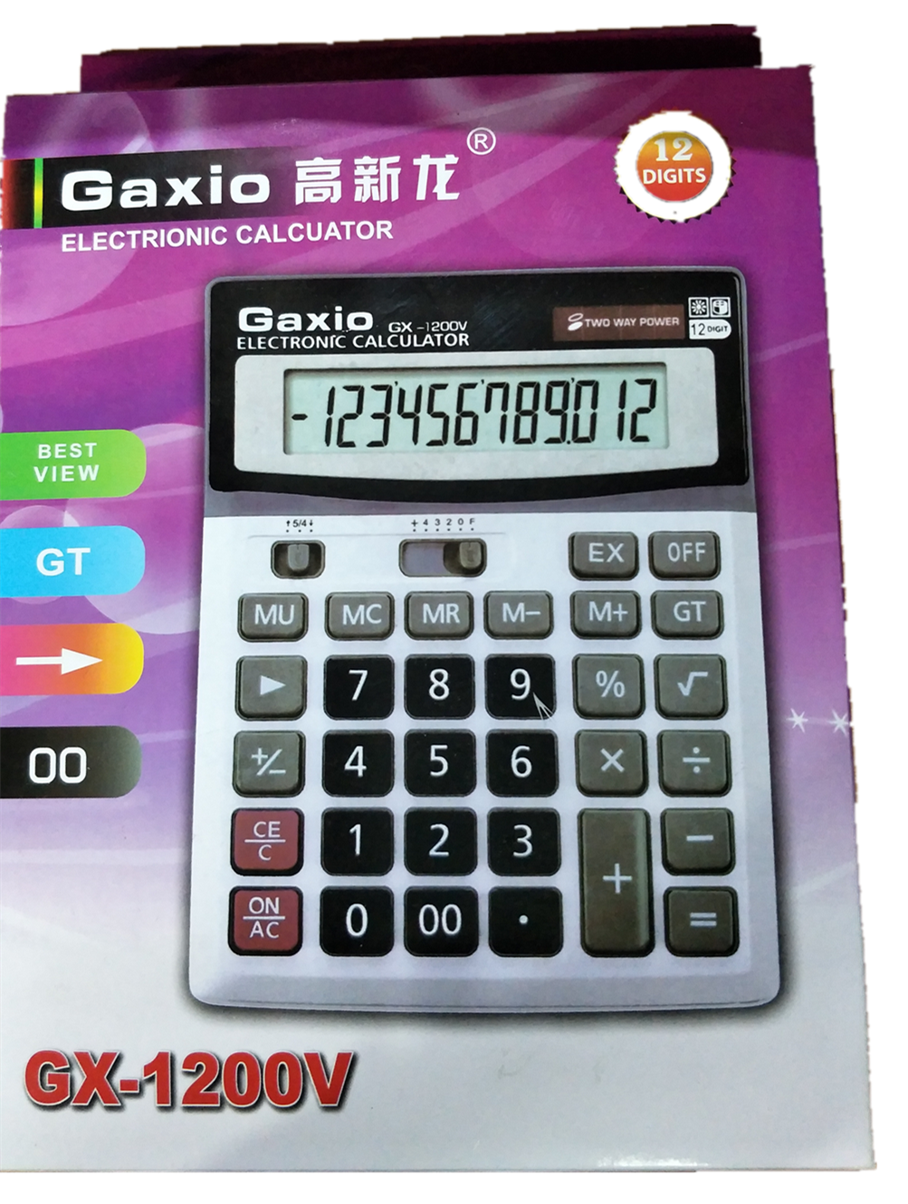 高新龙计算器GX-1200V办公财务学生大屏12位大按键长款计算机包邮|ruв категории электронный словарь/электрический бумажных книг/канцелярские принадлежности, калькулятор - от Buy2taobao.com для оказания профессиональной услуги покупки агента Taobao