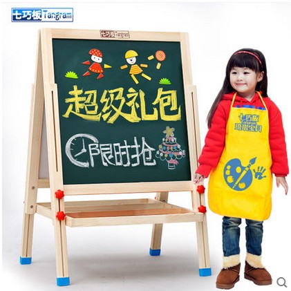 七巧板實木兒童畫板畫架雙面磁性小黑板支架式畫畫寫字板套裝禮物在類目 玩具/童車/益智/積木/模型, 繪畫類用品, 畫板中 - 來自Buy2taobao.com提供專業的淘寶代購服務