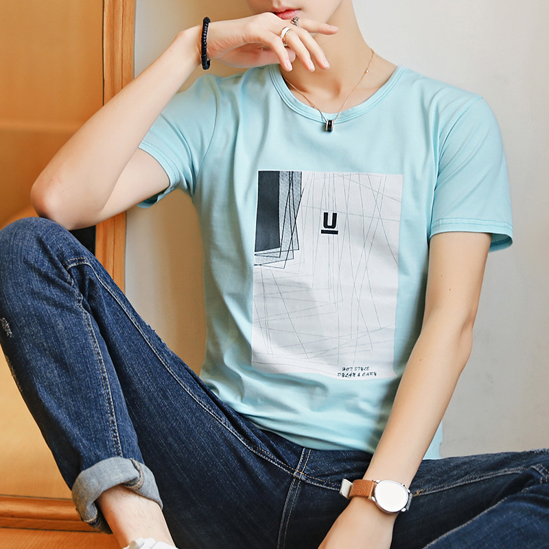 T-shirt for men summer 2019 Chaopai men's wear half sleeve T-shirt spring clothes clothes Korean Edition Trendin the Men's clothing, T-shirt category - from Buy2taobao.com to provide professional Taobao agent buy service