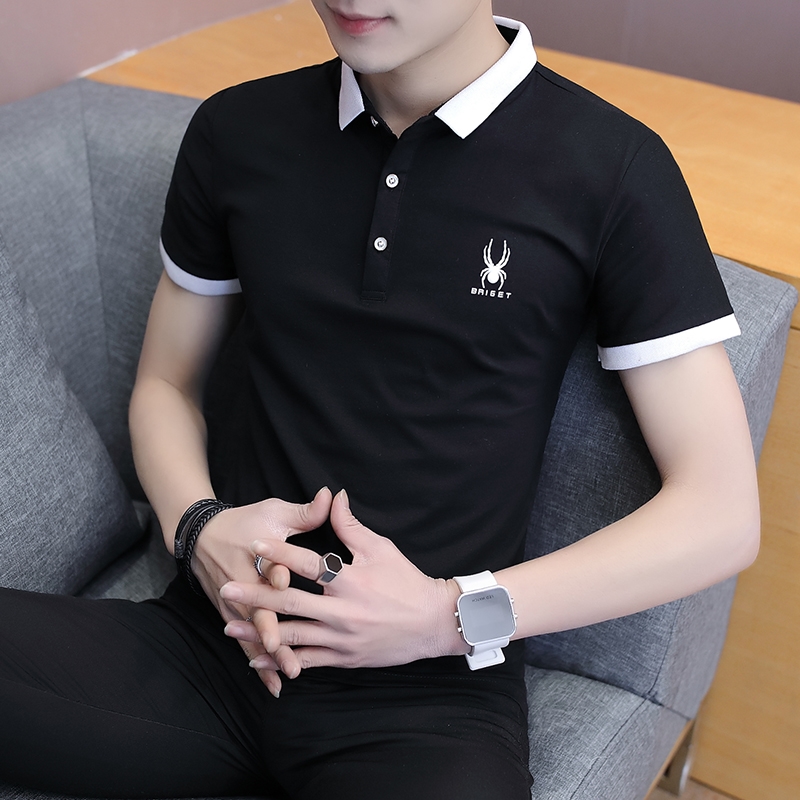 summer Short sleeved T-shirt Korean Edition Trend Self cultivation 2019 new pattern Chaopai man half sleeve T-shirt Lapel POLO Sweaterin the Men's clothing, Polo Shirts category - from Buy2taobao.com to provide professional Taobao agent buy service
