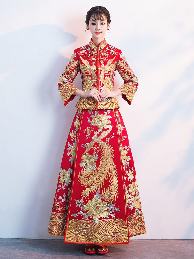 抖音秀禾服男女套装新娘2019新款小个子龙凤褂出阁服结婚礼服在类目 女装/女士精品, 婚纱/旗袍/礼服, 旗袍中 - 来自Buy2taobao.com提供专业的淘宝代购服务