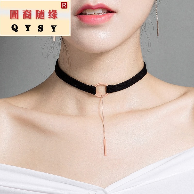 陌尚日韩choker网红项链女镀18k玫瑰金颈链彩金锁骨链脖子装饰品|msdalam kategori Aksesori/Barang Kemas Fesyen, kalung - dari Buy2taobao.com untuk memberikan perkhidmatan ejen Taobao profesional membeli