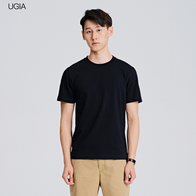 UGIA Basic man Fever T-shirt Heavy pure cotton T-shirts Short sleeved Washing Impervious blackin the Men's clothing, T-shirt category - from Buy2taobao.com to provide professional Taobao agent buy service