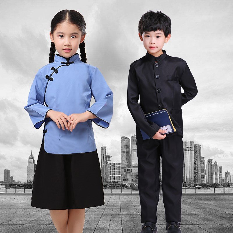 六一儿童节中小学生演出合唱服男女童民国风儿童五四青年朗诵服装|ruв категории Женская одежда, костюм/национальная одежда/театр костюм, национальная одежда/этап погрузки - от Buy2taobao.com для оказания профессиональной услуги покупки агента Taobao
