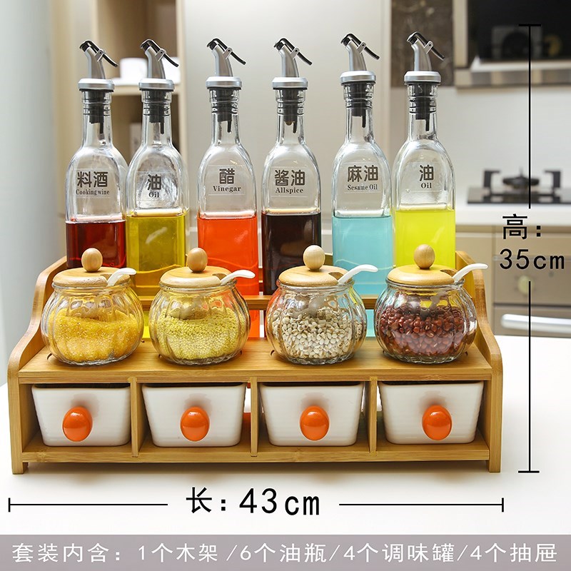 厨房家用调料盒玻璃酱油瓶醋壶组合欧式陶瓷双层调味瓶罐收纳套装在类目 厨房/烹饪用具, 厨用小工具/厨房储物, 储物瓶罐/厨房储物器皿, 调味瓶罐中 - 来自Buy2taobao.com提供专业的淘宝代购服务