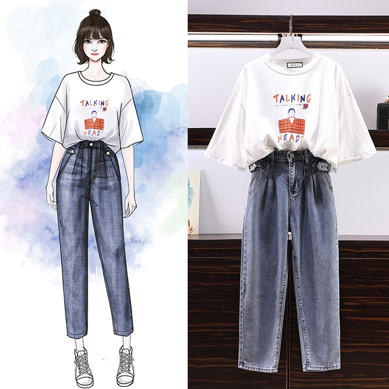 Outfit Large suit 200 Fat sister Easy Show thin Nine points Jeans By agein the 3C Digital Accessories, Electronic components market , IC IC/Motor , Chip category - from Buy2taobao.com to provide professional Taobao agent buy service