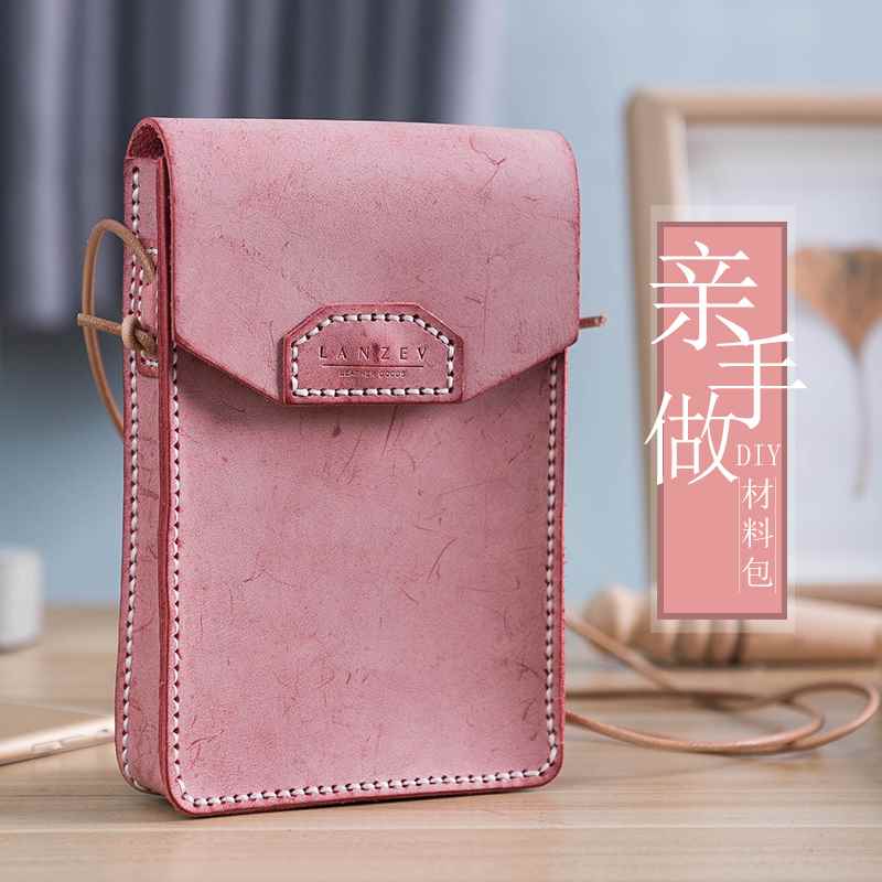 Lanser DIY Material package Wax Paper Retro Mobile phone bag Portable The single shoulder bag support Lettering ins Ultra-firein the Leather/Lady bags/Men's bag, Phone package category - from Buy2taobao.com to provide professional Taobao agent buy service
