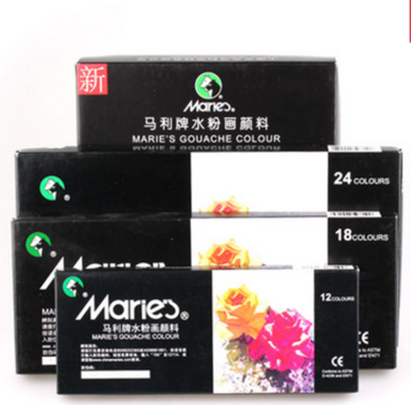 马利水粉画颜料套装12ml12/18/24/36色装 学生广告画颜料 包邮|ruв категории электронный словарь/электрический бумажных книг/канцелярские принадлежности, рисовальный прибор/живописи материалов/каллиграфия товаров, гуашь - от Buy2taobao.com для оказания профессиональной услуги покупки агента Taobao
