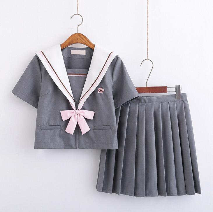日系JK制服灰粉樱花水手中间服长短袖学生学院风校班服套装在类目 模玩/动漫/周边/cos/桌游, Cosplay服饰/道具/服务, Cosplay女装中 - 来自Buy2taobao.com提供专业的淘宝代购服务
