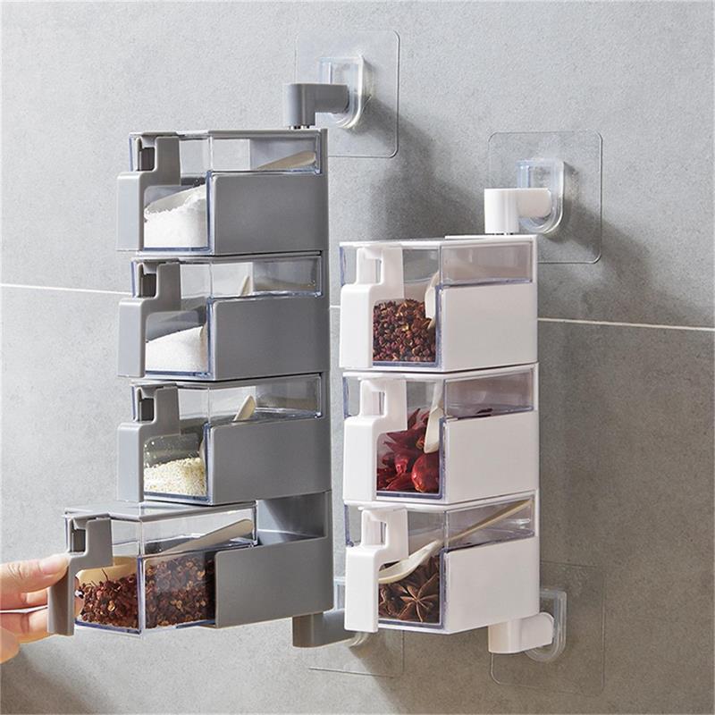 You think Habitat kitchen Salt and sugar Seasoning Box Wall mounted Seasoning storage box suit Cruet Modular assembly Seasoning Boxin the Kitchen/Cooking utensils , Kitchen Gadgets/Kitchen storage , Storage jars/Kitchen storage containers , Seasoning bottles category - from Buy2taobao.com to provide professional Taobao agent buy service