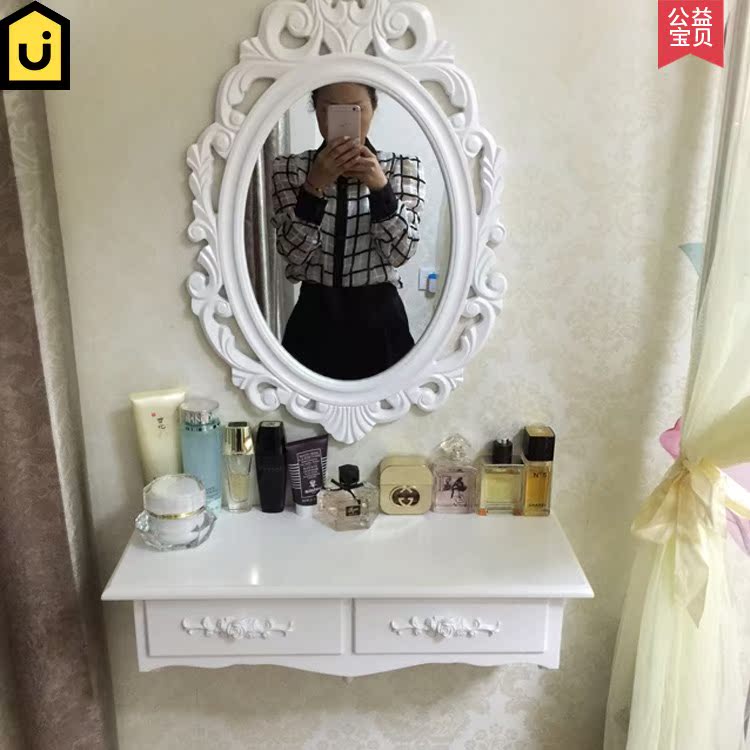 欧式田园迷你梳妆台小户型简约韩式组装 化妆桌简易壁挂卧室|ruв категории жилой мебели, Таблица класса, комод/стол - от Buy2taobao.com для оказания профессиональной услуги покупки агента Taobao