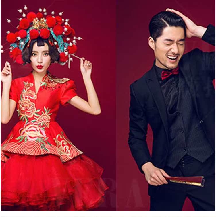 Bride costume Coronet Xiapei Wedding dress Headdress Stage catwalk Peking Opera Chinese Style in Film Studioin the Women's clothing/Boutique , Costume/National costume/Stage costumes , National costume/Costumes category - from Buy2taobao.com to provide professional Taobao agent buy service