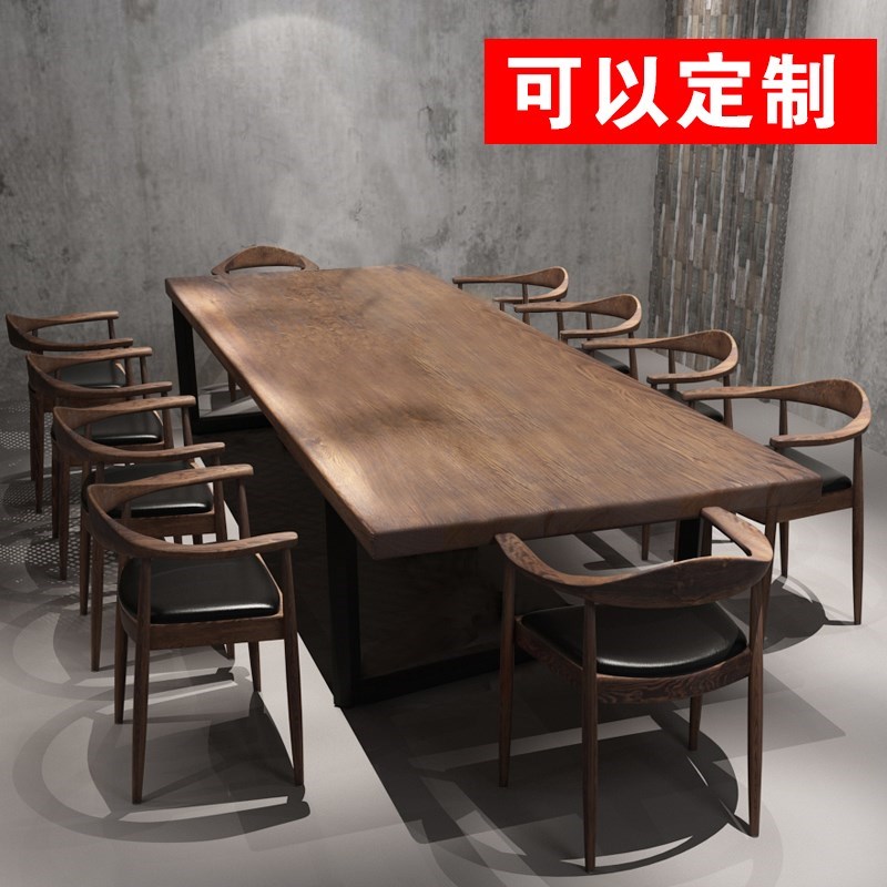 工业长方形美式铁艺长桌 餐桌loft实木桌子办公风会议桌大定制在类目 商业/办公家具, 办公家具, 办公桌, 会议桌中 - 来自Buy2taobao.com提供专业的淘宝代购服务