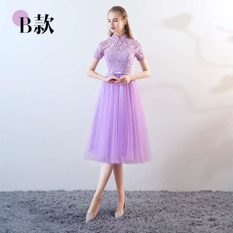 2018春夏季伴娘禮服中長款紫色伴娘服姐妹裙伴娘團畢業表演晚禮服在類目 女裝/女士精品, 婚紗/旗袍/禮服, 禮服/晚裝中 - 來自Buy2taobao.com提供專業的淘寶代購服務