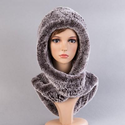 韓版秋冬天圍巾帽子獺兔帽編織風雪帽女士皮草圍脖帽兔毛絨頭巾帽在類目 服飾配件/皮帶/帽子/圍巾, 帽子中 - 來自Buy2taobao.com提供專業的淘寶代購服務
