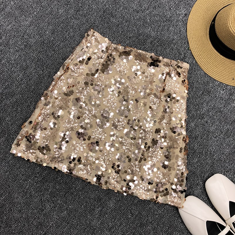 spring clothes 2019 Disco dancing skirt Paige Sequins skirt A word skirt Hong Kong flavor Package hip Step Short skirtin the Women's clothing/Boutique , Skirts category - from Buy2taobao.com to provide professional Taobao agent buy service