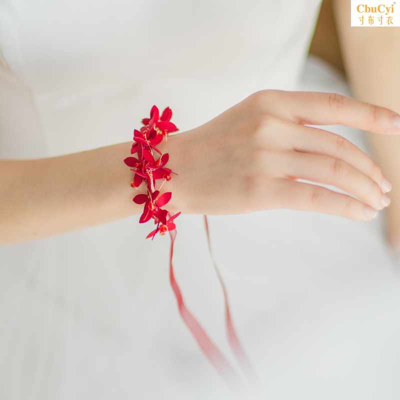 Over the United States Chinese style manual Jubilation marry bride Flower wrist Groom Sternum Bridesmaid Bracelet Groomsman Brooch Corsagesin the Festive supplies/Gift , Wedding Themes/Props , Flower wrist category - from Buy2taobao.com to provide professional Taobao agent buy service