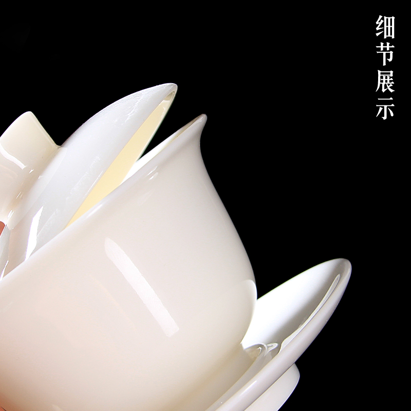 德化白瓷盖碗三才碗玉瓷功夫茶具泡茶碗茶备茶盏陶瓷盖碗敬茶杯|msdalam kategori pinggan mangkuk, set teh, mangkuk sup - dari Buy2taobao.com untuk memberikan perkhidmatan ejen Taobao profesional membeli