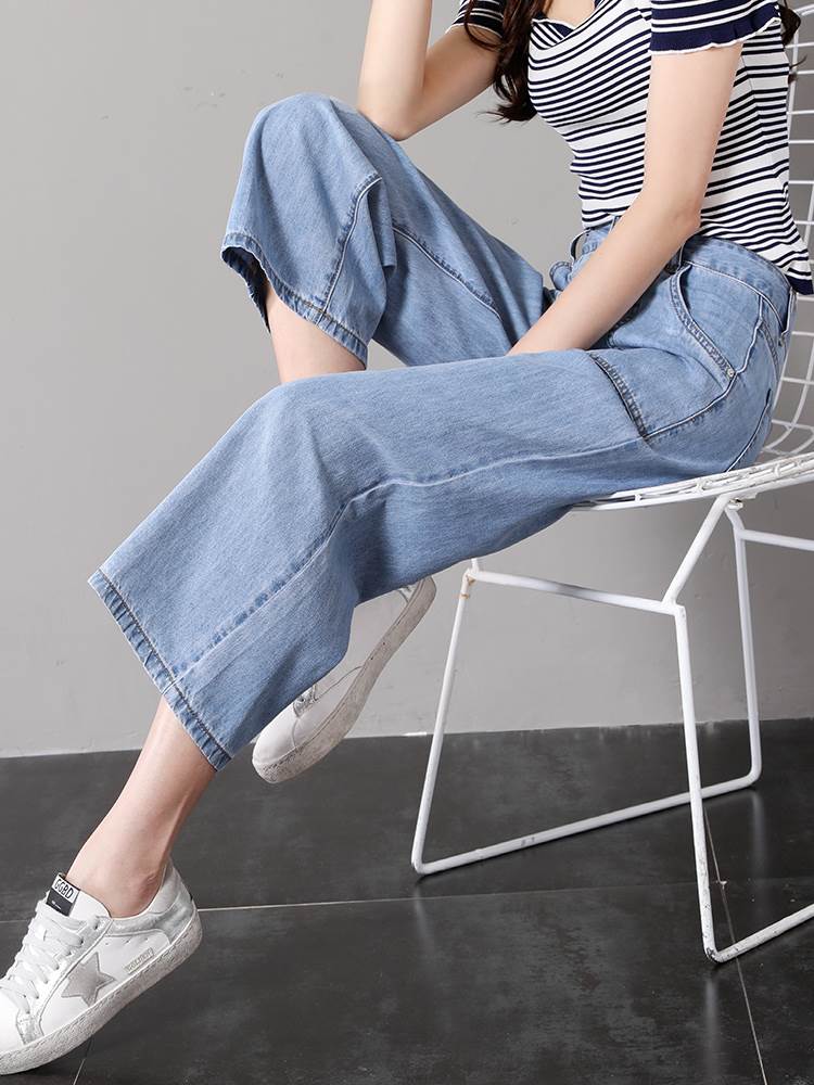 阔腿裤女春秋2018新款版初恋学生高腰夏装宽松九分直筒裤子在类目 女装/女士精品, 牛仔裤中 - 来自Buy2taobao.com提供专业的淘宝代购服务