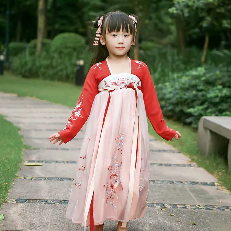 初立原创传统汉服女中国风儿童装齐胸襦裙连衣裙改良锦鲤刺绣|ruв категории Детская одежда, детей ципао/костюм/национальная одежда, костюм - от Buy2taobao.com для оказания профессиональной услуги покупки агента Taobao