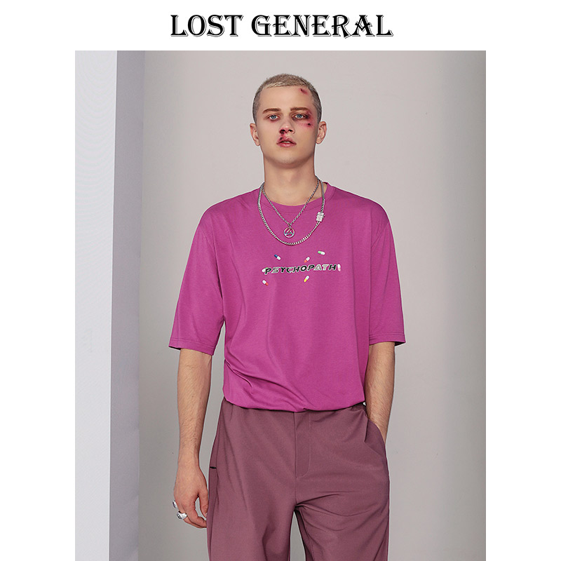 LOST GENERAL 春夏新品立體藥丸花紋短袖T恤圓領寬松多色可選在類目 男裝, T恤中 - 來自Buy2taobao.com提供專業的淘寶代購服務