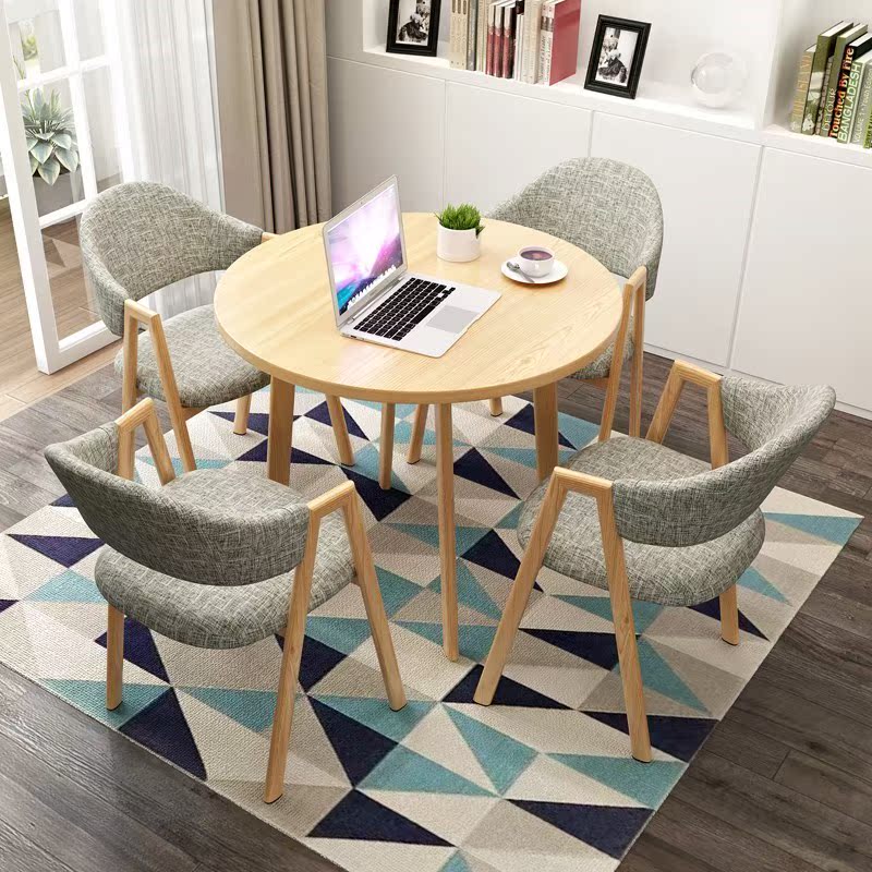 Simplicity Front Negotiate The reception Office leisure time Tables and chairs combination Café Tea shop Small apartment circular tablein the Business/Office Furniture , Office Furniture , Desk , Conference table category - from Buy2taobao.com to provide professional Taobao agent buy service